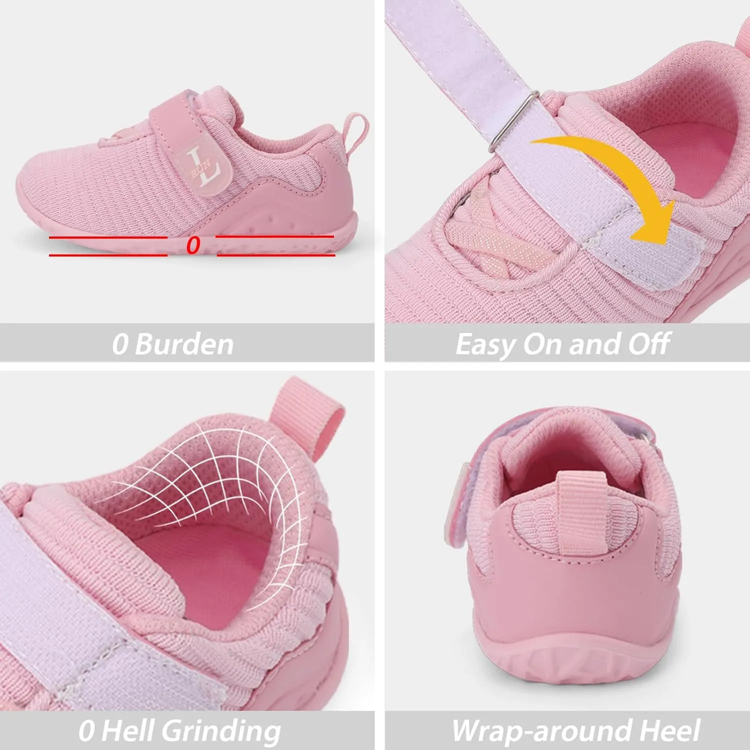 L-RUN Toddler Sneakers Boys Girls Lightweight Shoes Knit Kids Walking Shoes for Indoor Outdoor