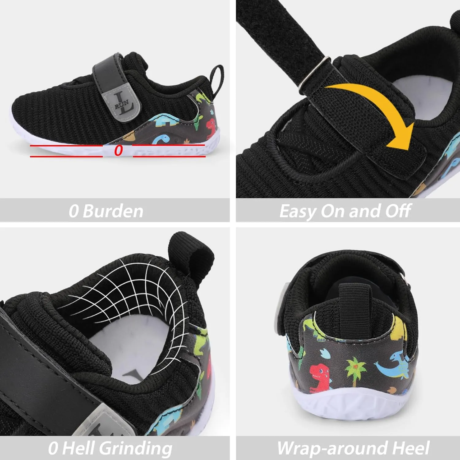 L-RUN Toddler Sneakers Boys Girls Lightweight Shoes Knit Kids Walking Shoes for Indoor Outdoor