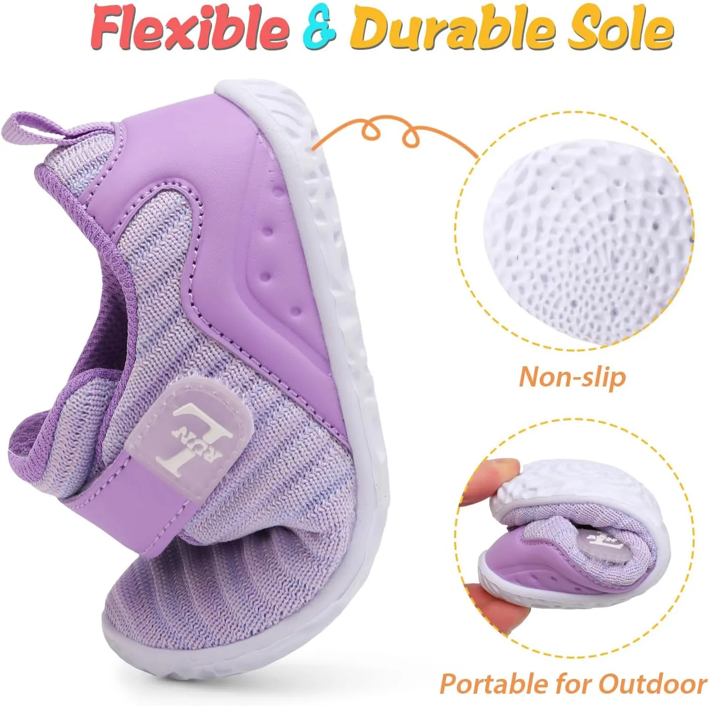 L-RUN Toddler Sneakers Boys Girls Lightweight Shoes Knit Kids Walking Shoes for Indoor Outdoor