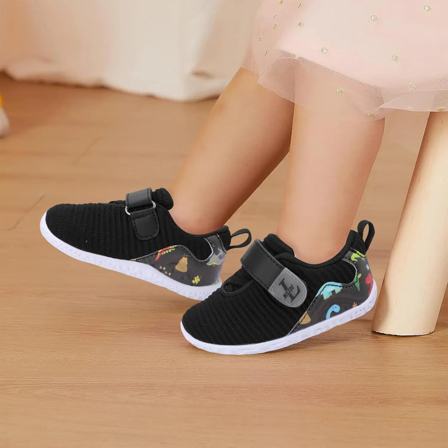 L-RUN Toddler Sneakers Boys Girls Lightweight Shoes Knit Kids Walking Shoes for Indoor Outdoor