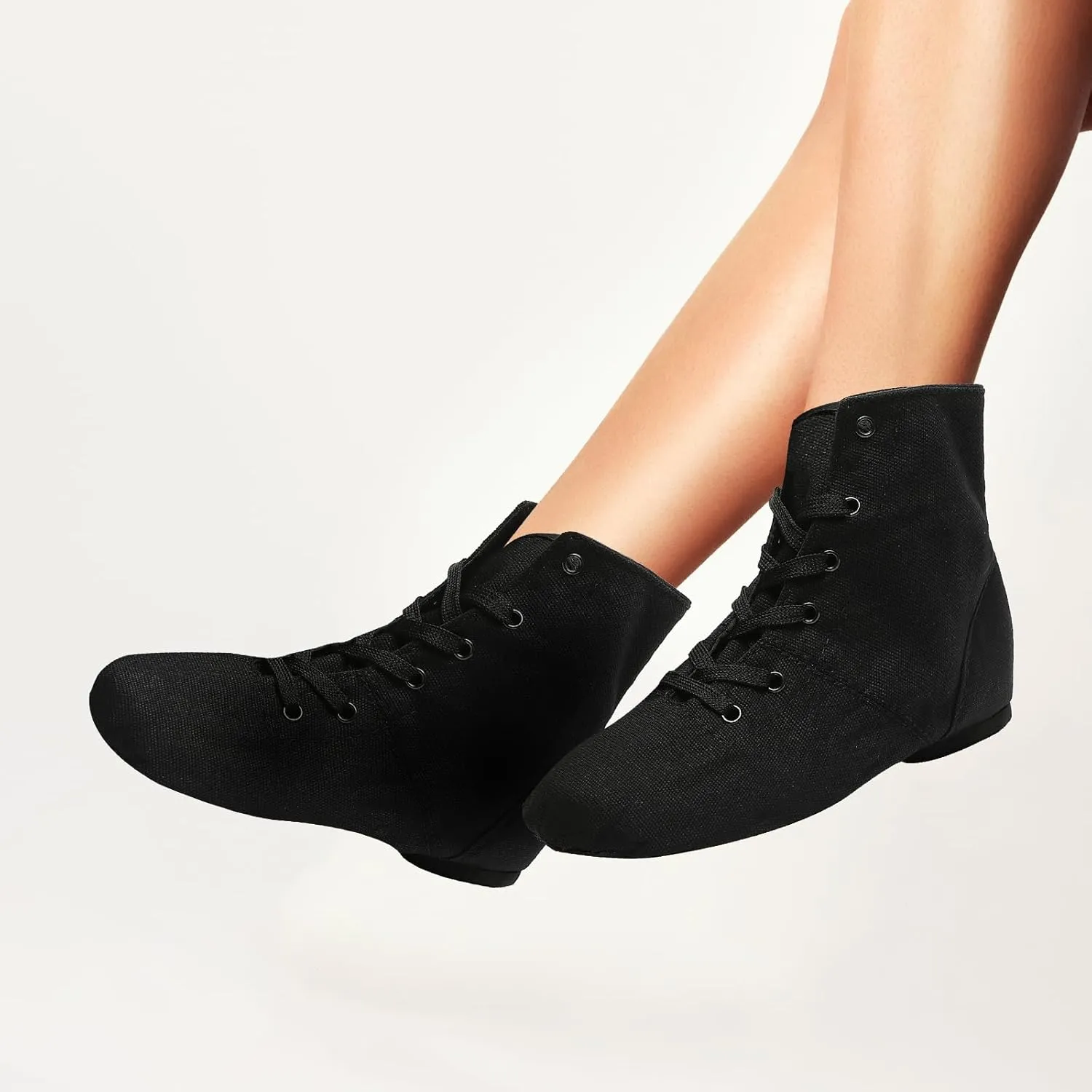 Lace Up Black Jazz Shoes Dance Boots for Women Girls Adult