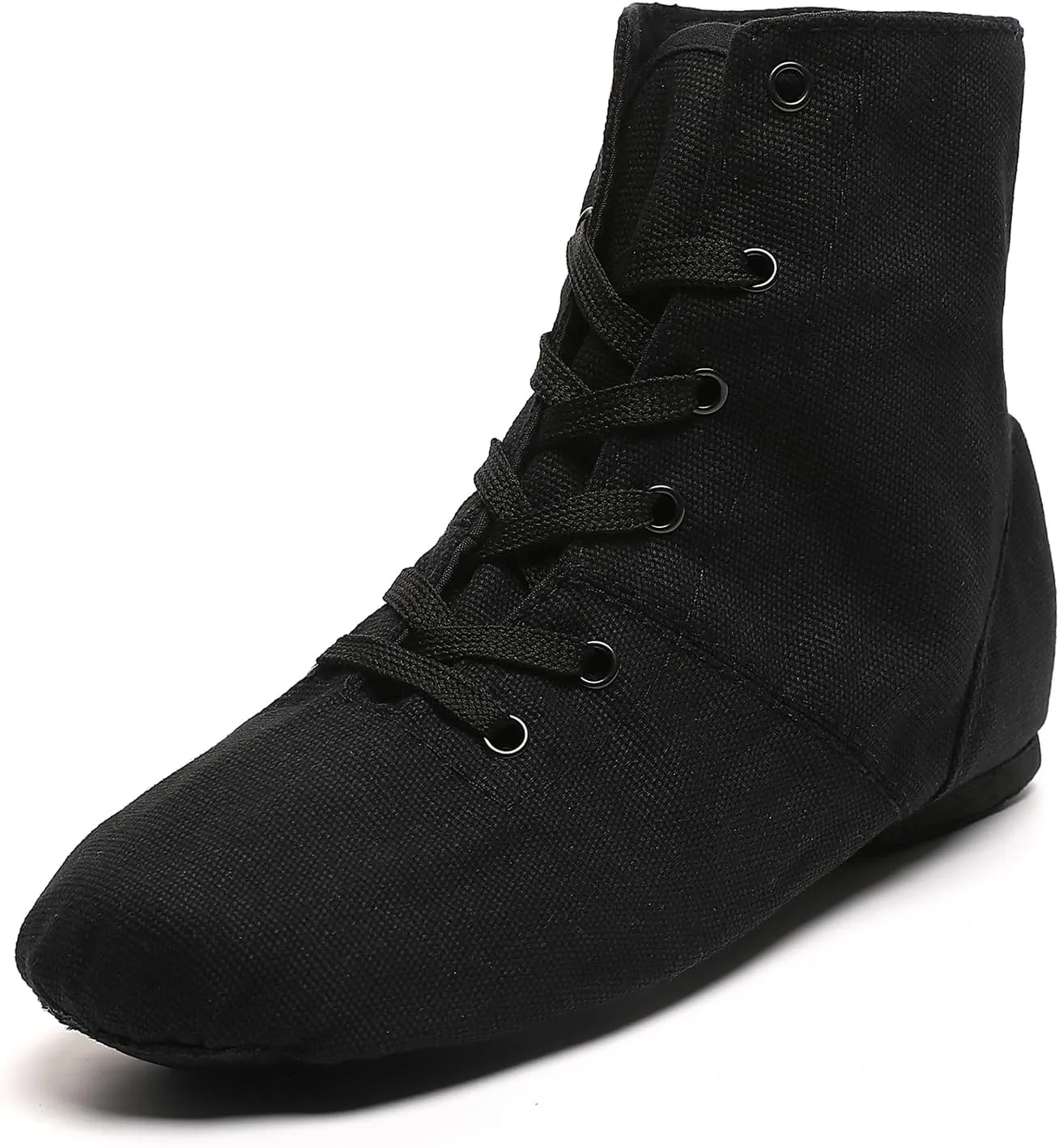 Lace Up Black Jazz Shoes Dance Boots for Women Girls Adult
