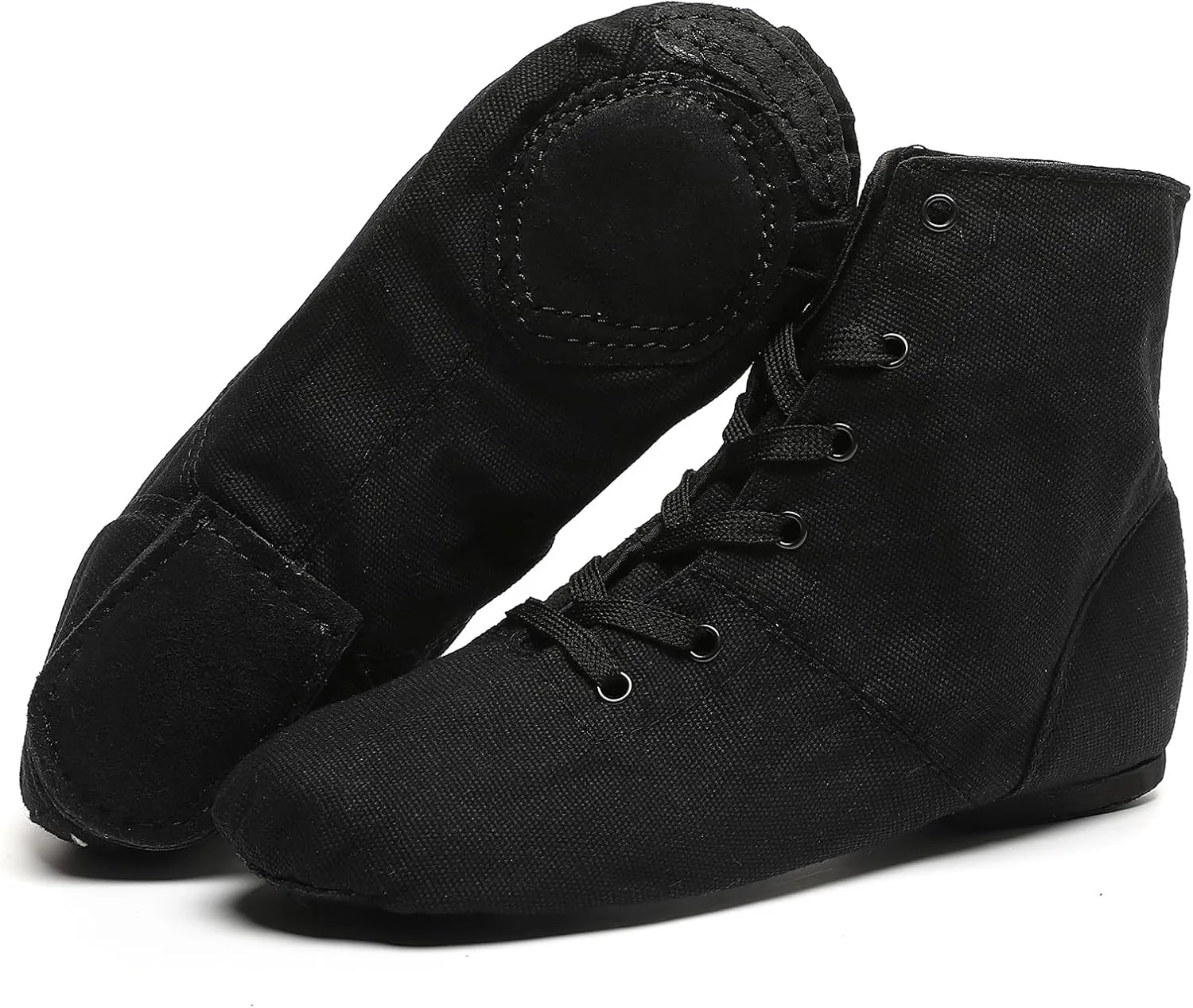 Lace Up Black Jazz Shoes Dance Boots for Women Girls Adult