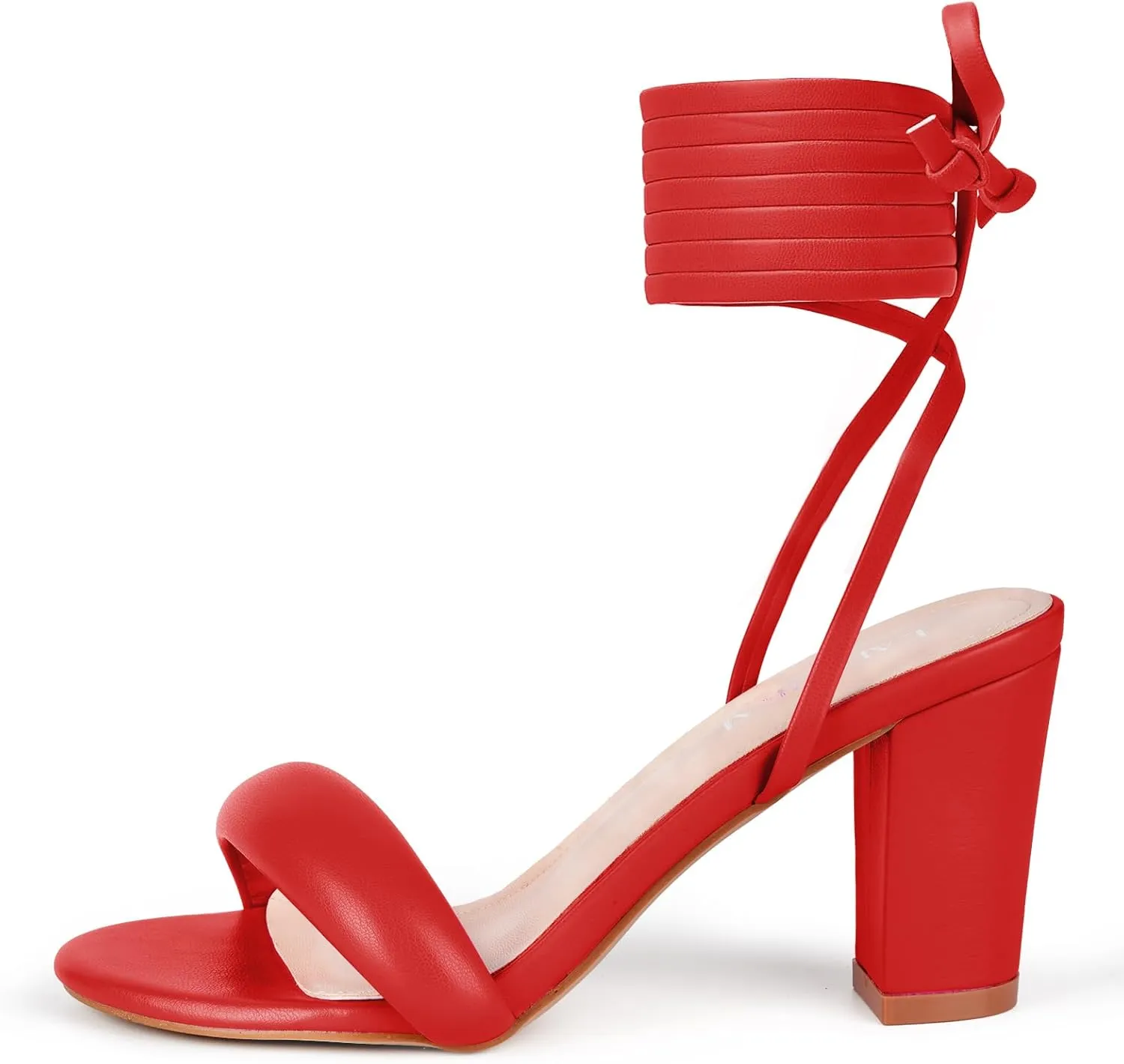 LALA IKAI Women's Heels Chunky Sandals Strappy for Women Lace Up Heels Open Toe Heels Tie Up High Heeled Sandals for Prom, Party, Daily Wear
