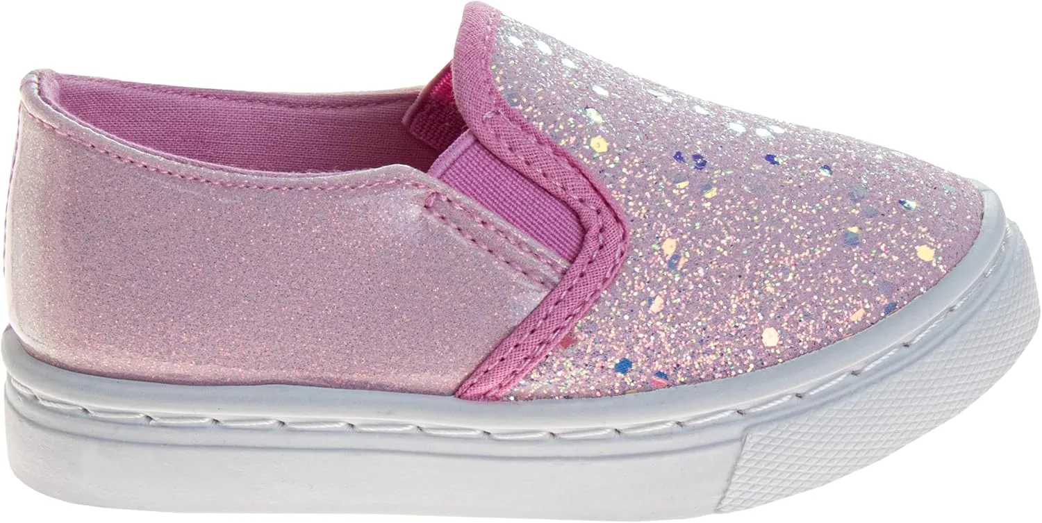 Laura Ashley Laceless Sneakers for Kids Girls - Slipon Closure Casual Shoes (Toddler/Little Kids)