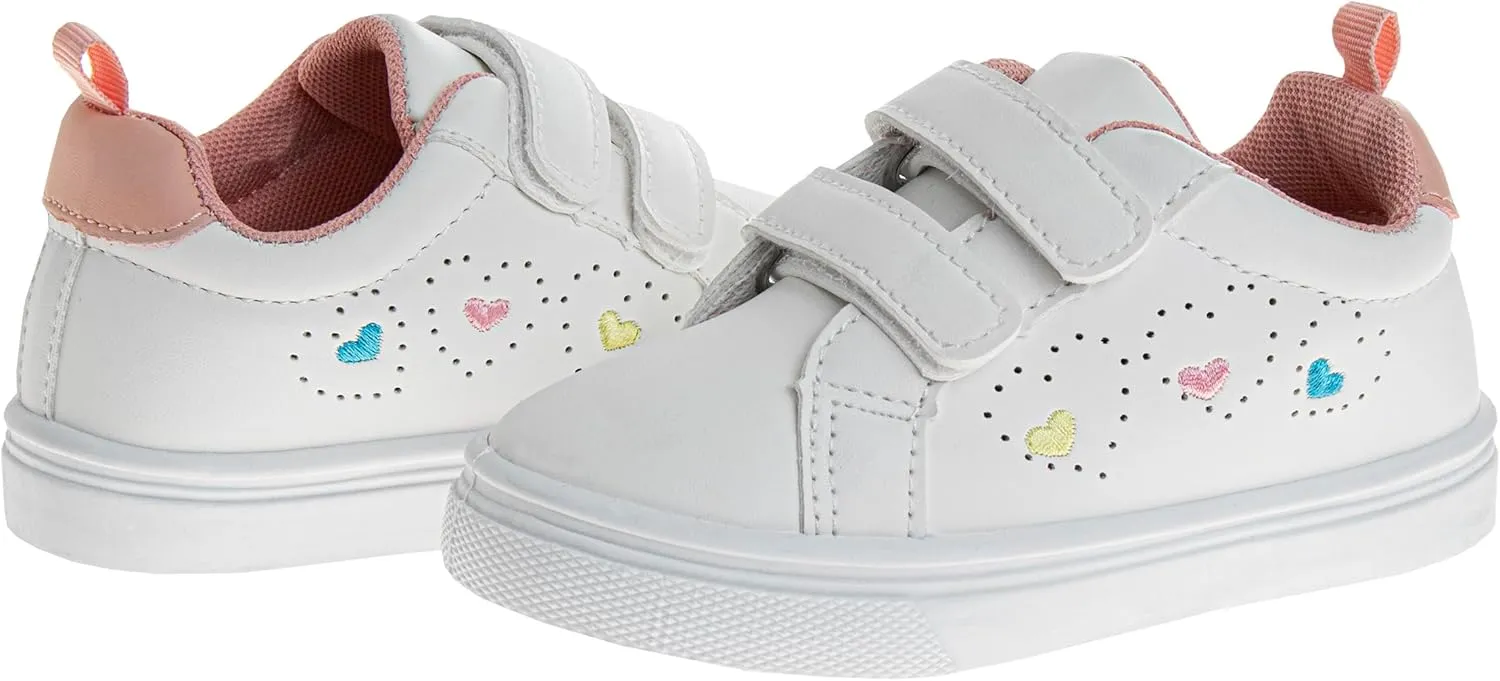 Laura Ashley Laceless Sneakers for Kids Girls - Slipon Closure Casual Shoes (Toddler/Little Kids)