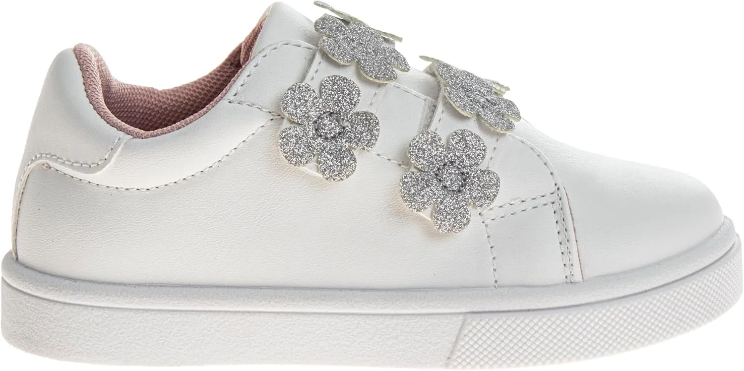 Laura Ashley Laceless Sneakers for Kids Girls - Slipon Closure Casual Shoes (Toddler/Little Kids)