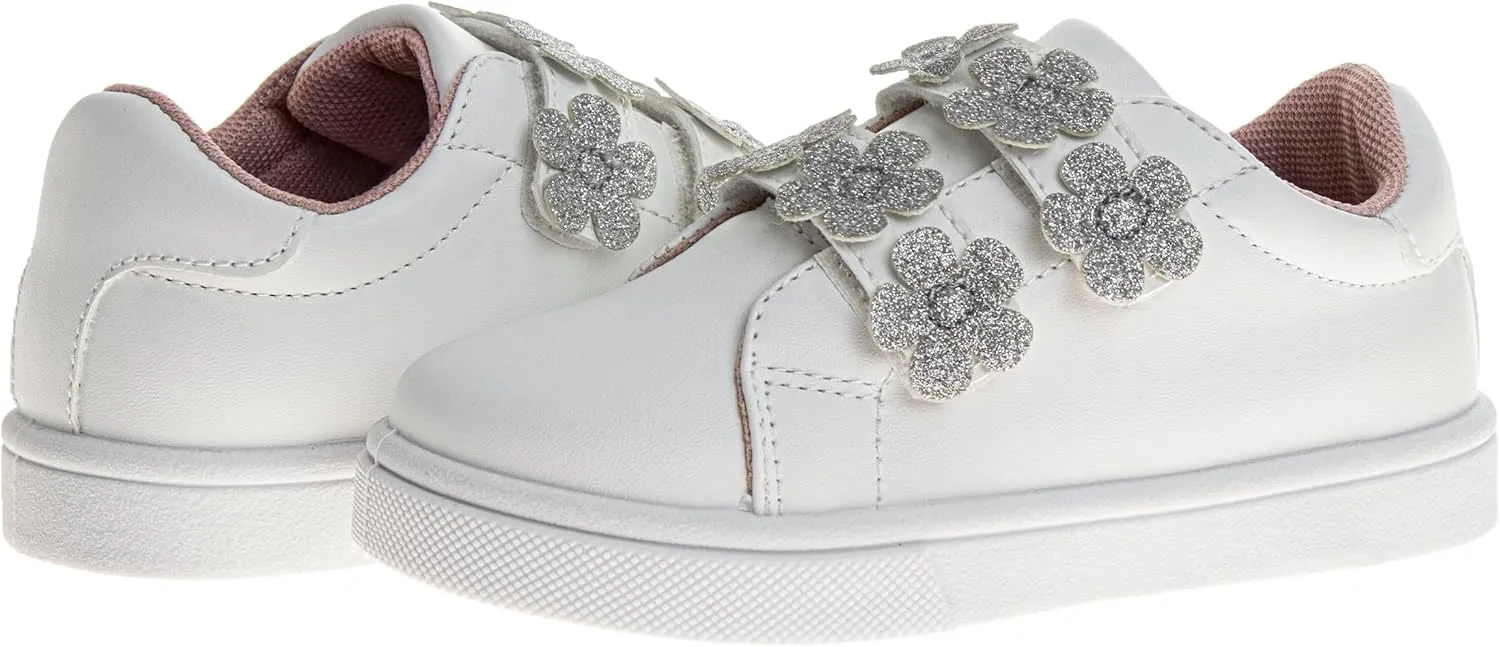 Laura Ashley Laceless Sneakers for Kids Girls - Slipon Closure Casual Shoes (Toddler/Little Kids)
