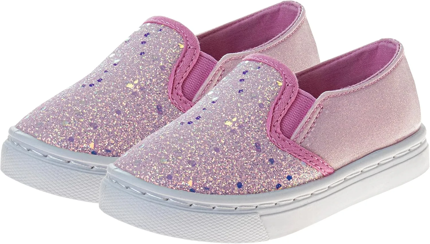 Laura Ashley Laceless Sneakers for Kids Girls - Slipon Closure Casual Shoes (Toddler/Little Kids)
