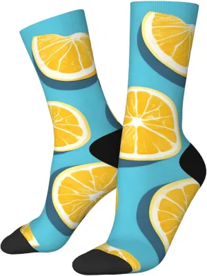 Lemon wedges - Casual Socks, Thin Soft Crew Socks for Business, Trouser, Casual, Non-Binding, Breathable
