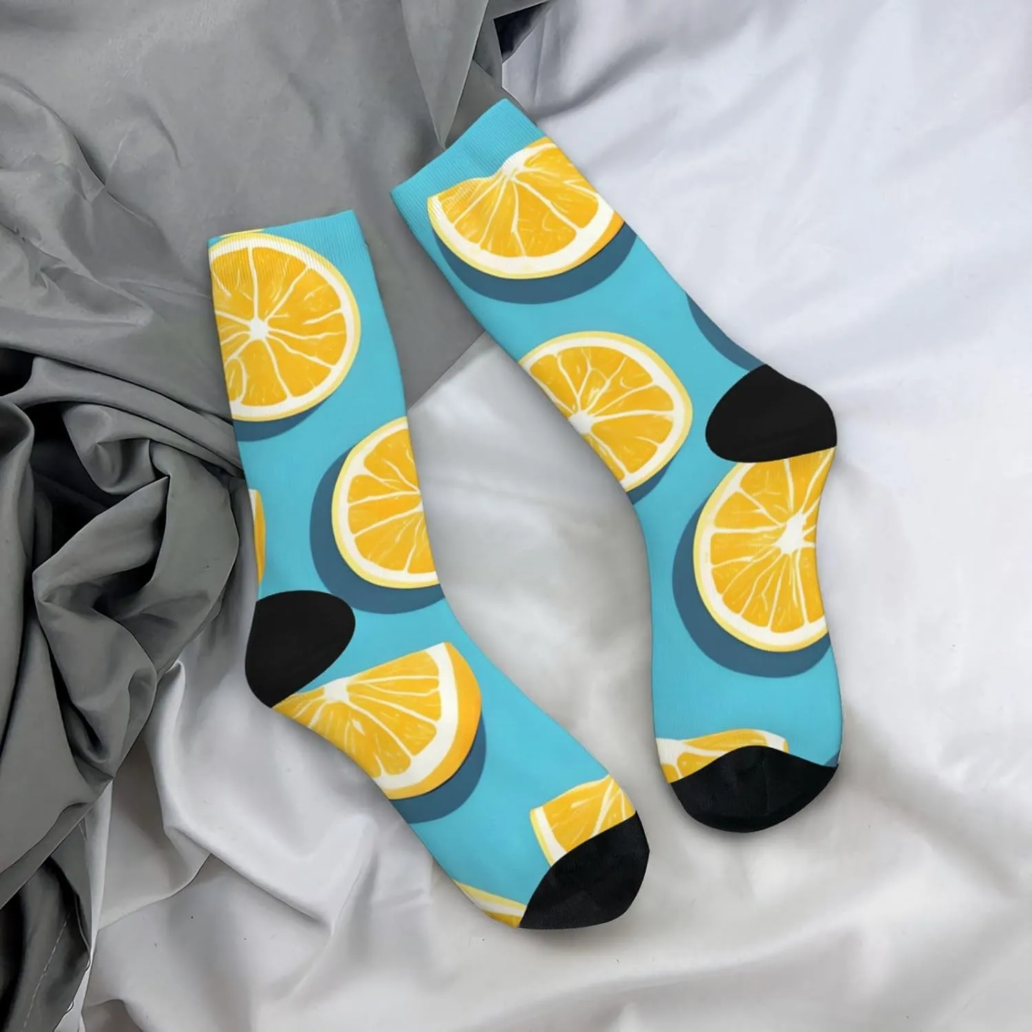 Lemon wedges - Casual Socks, Thin Soft Crew Socks for Business, Trouser, Casual, Non-Binding, Breathable