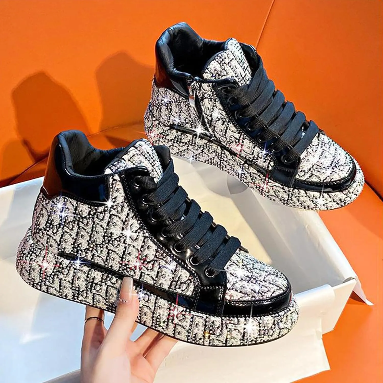 Lightweight Breathable Basketball Shoes,Men's High-Top Athletic Sneakers, with Ankle Support and Cushioned Sole for Running, Training, and Street Style