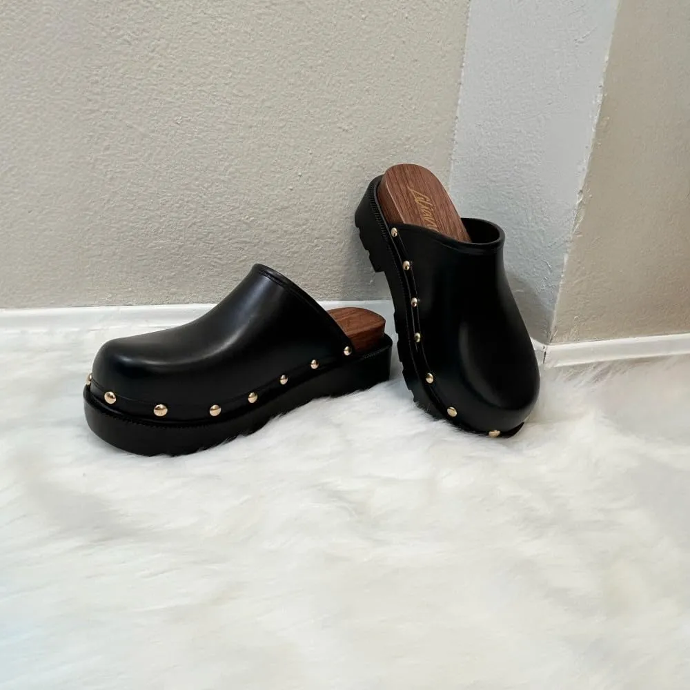 Liliana Women Jelly Closed toe Mule slide platform sandals (Runs Small)