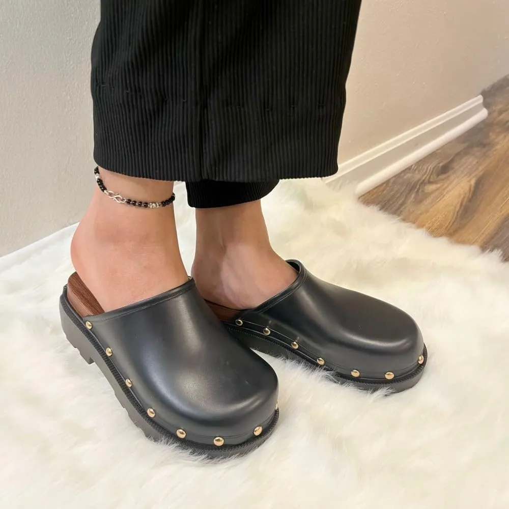 Liliana Women Jelly Closed toe Mule slide platform sandals (Runs Small)