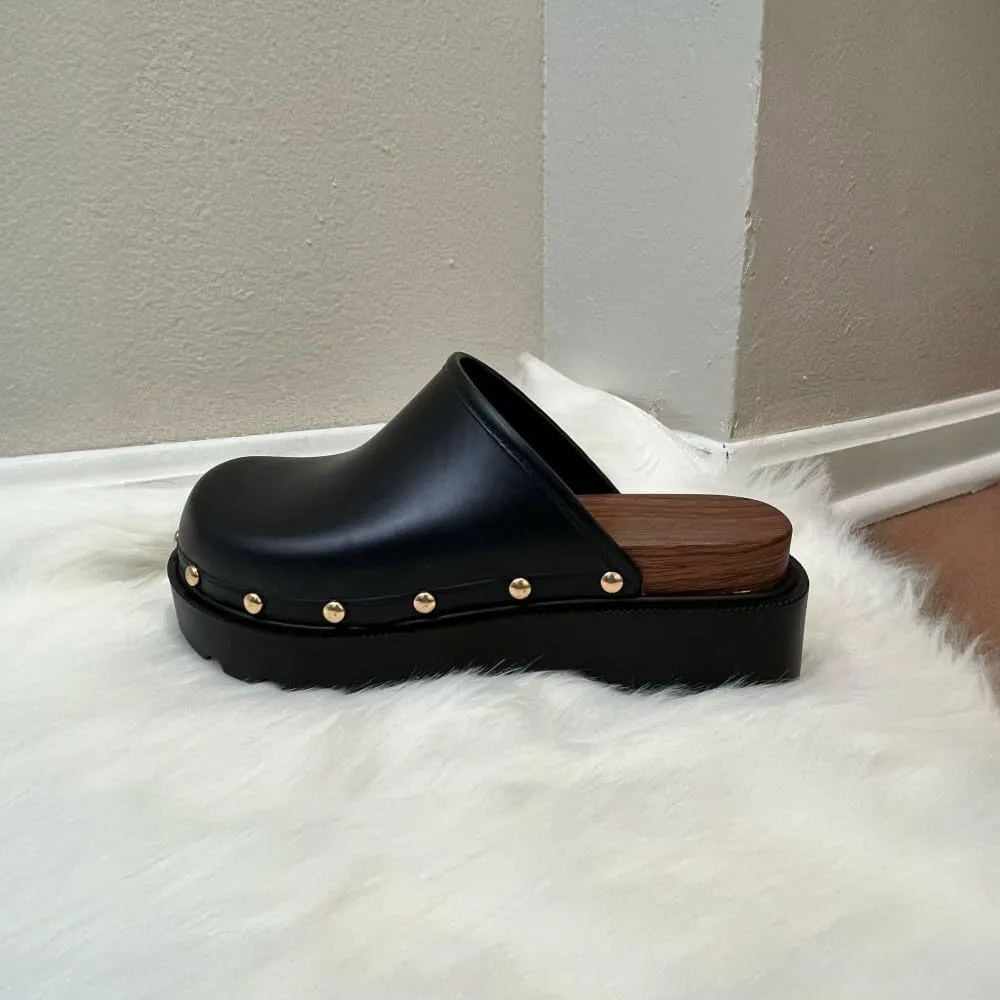 Liliana Women Jelly Closed toe Mule slide platform sandals (Runs Small)