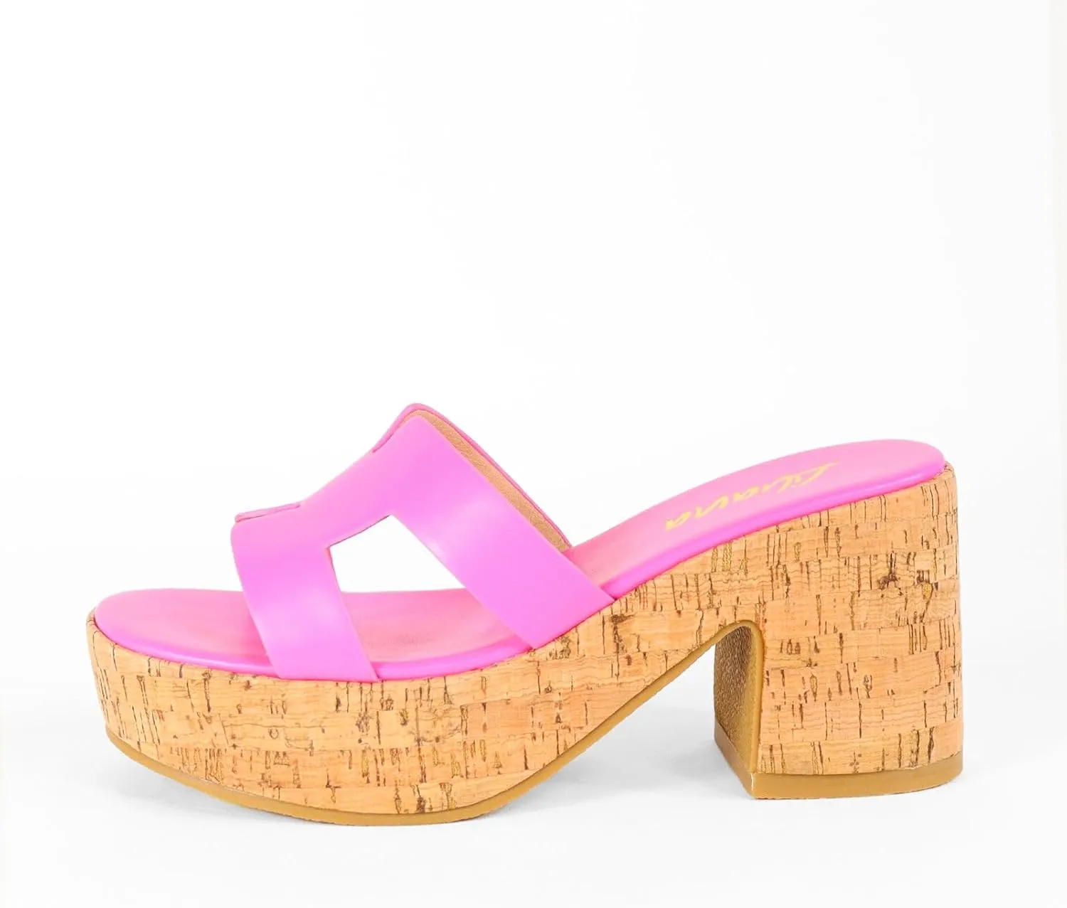 Liliana Women's Chunky heel Slip On Platform Heeled Sandals