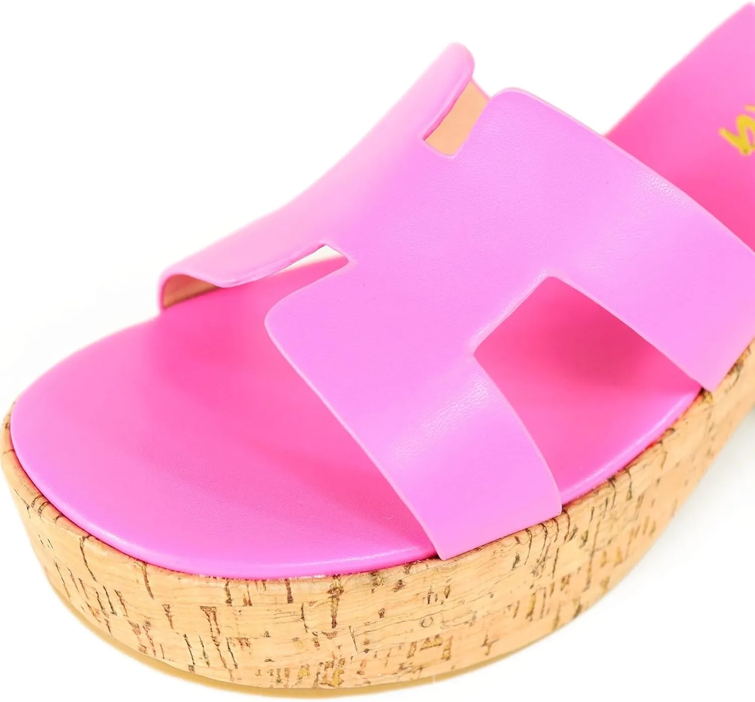 Liliana Women's Chunky heel Slip On Platform Heeled Sandals