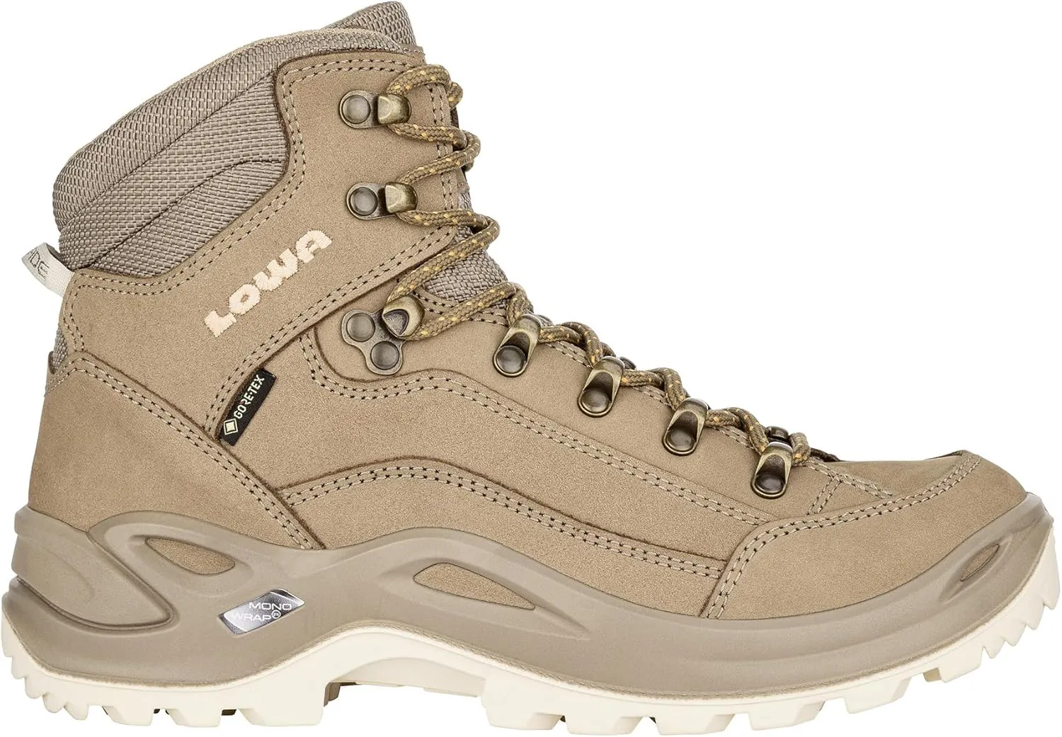 LOWA Womens Renegade GTX Mid Ws Nubuck Sand Apricot Boots 8 US