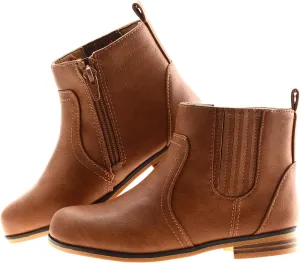 LseLom Girls Chelsea Boots Ankle Boots for Girls with Zipper Short Suede Booties Fashion Boots for Toddler/Little Kids