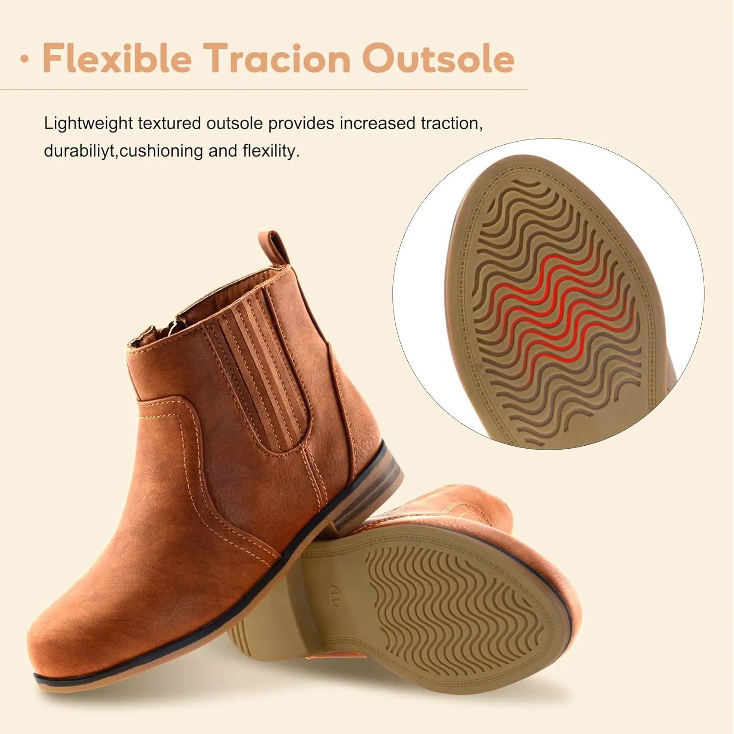 LseLom Girls Chelsea Boots Ankle Boots for Girls with Zipper Short Suede Booties Fashion Boots for Toddler/Little Kids