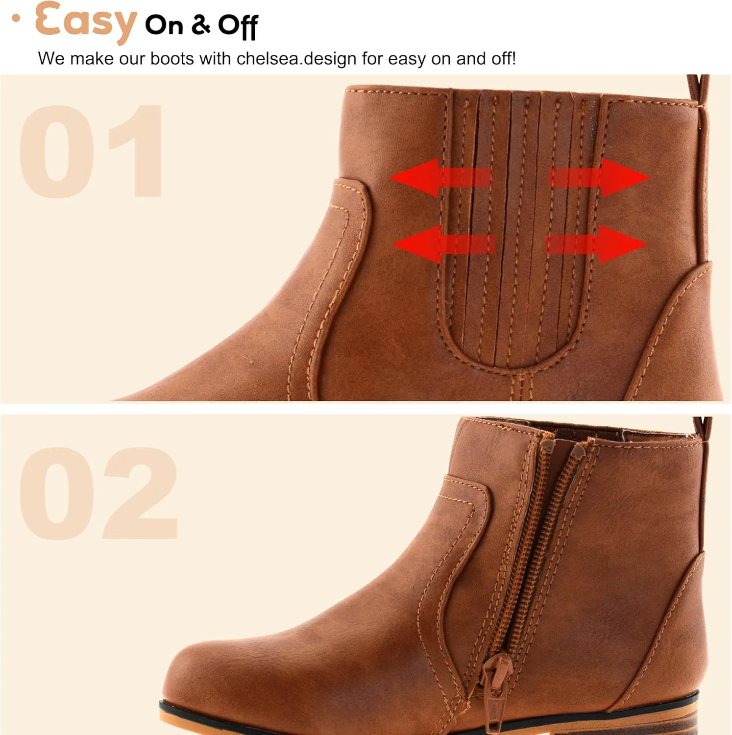 LseLom Girls Chelsea Boots Ankle Boots for Girls with Zipper Short Suede Booties Fashion Boots for Toddler/Little Kids