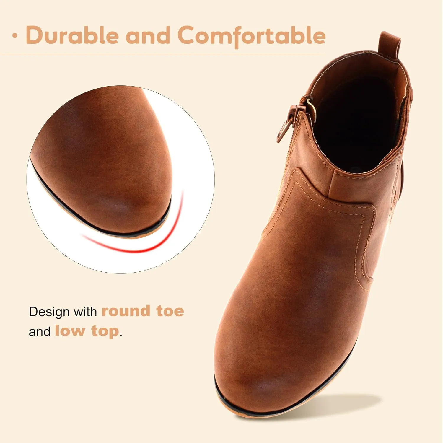 LseLom Girls Chelsea Boots Ankle Boots for Girls with Zipper Short Suede Booties Fashion Boots for Toddler/Little Kids
