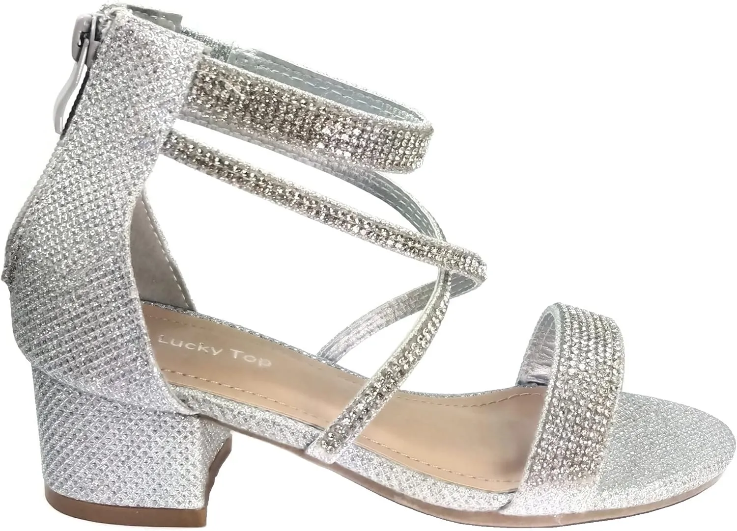 Lucky Top Girls Dress Sandal Low Heel Ankle Strap