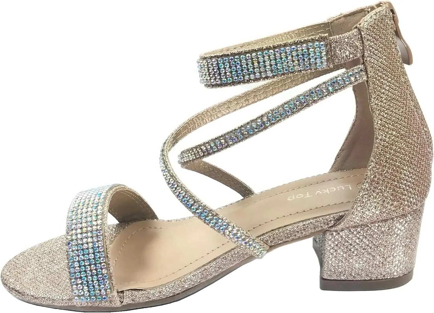Lucky Top Girls Dress Sandal Low Heel Ankle Strap