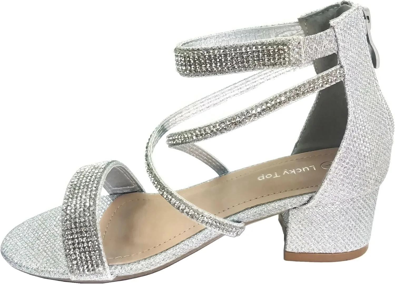 Lucky Top Girls Dress Sandal Low Heel Ankle Strap
