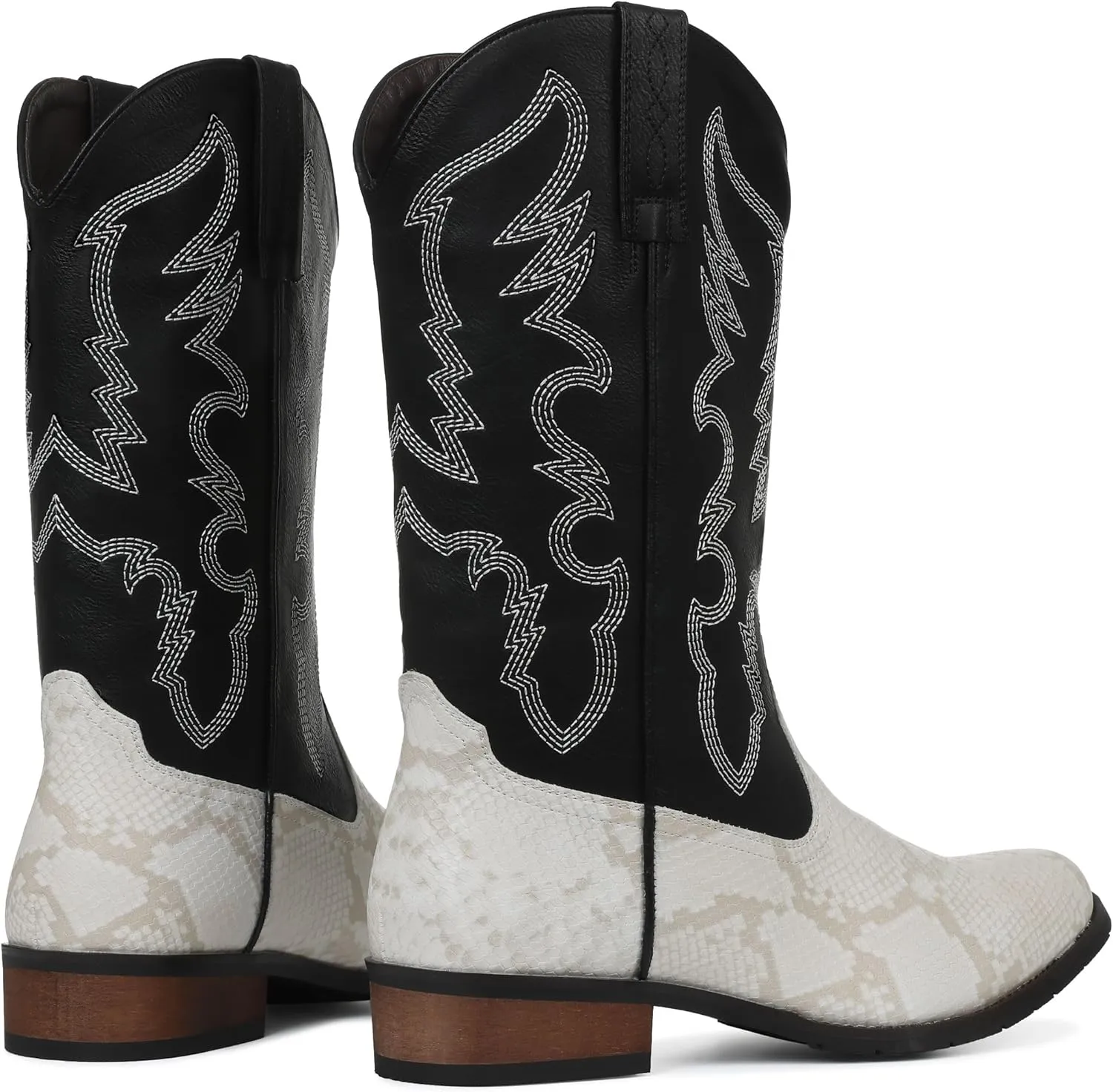 Lyrisiphy Cowboy Boots for Men Pointed Toe Pull On Boots Embroidered Western Boots Leather Boots Waterproof Work Boots Durable Safety Boots Stylish Boots Mens Boots Casual