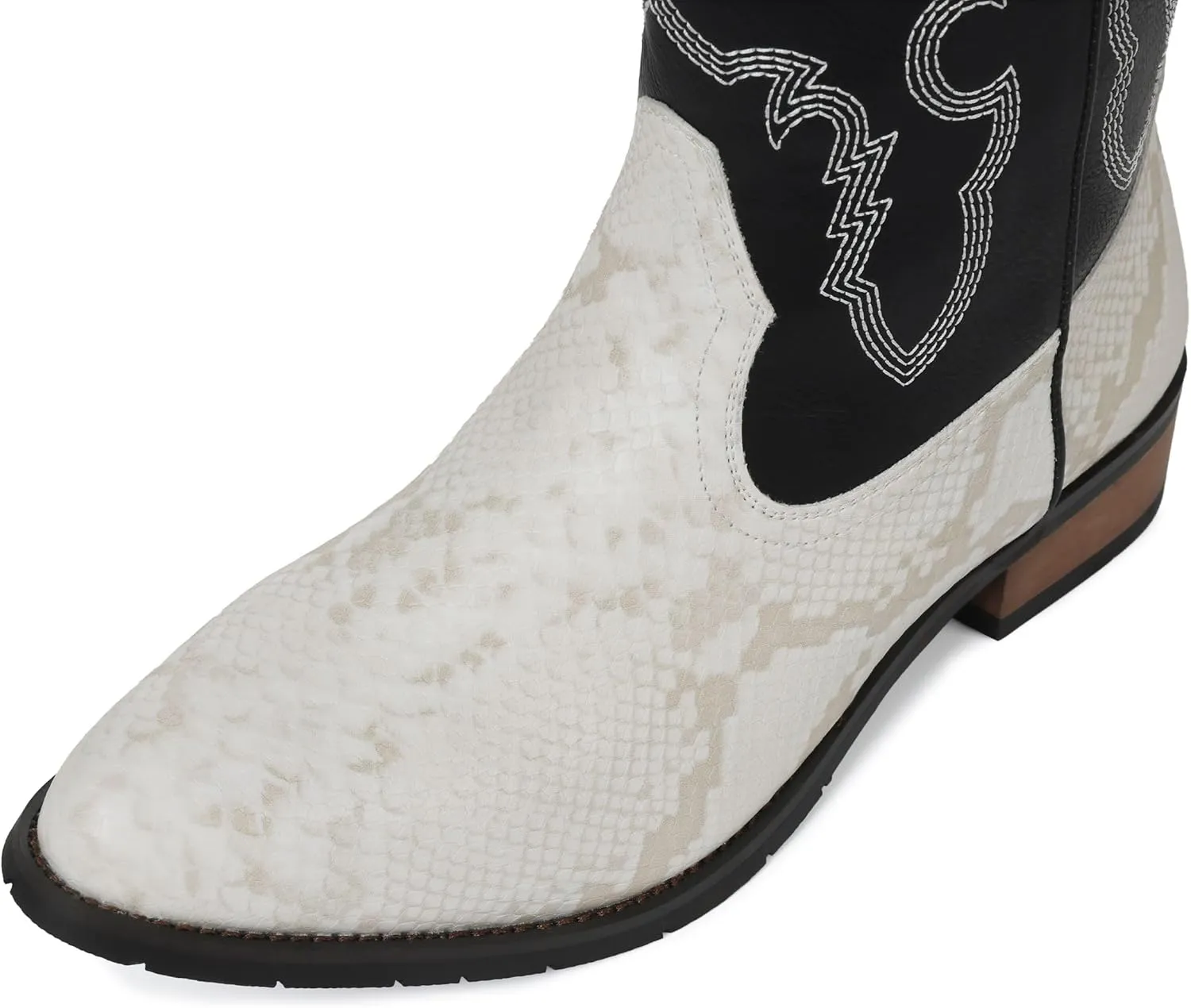 Lyrisiphy Cowboy Boots for Men Pointed Toe Pull On Boots Embroidered Western Boots Leather Boots Waterproof Work Boots Durable Safety Boots Stylish Boots Mens Boots Casual