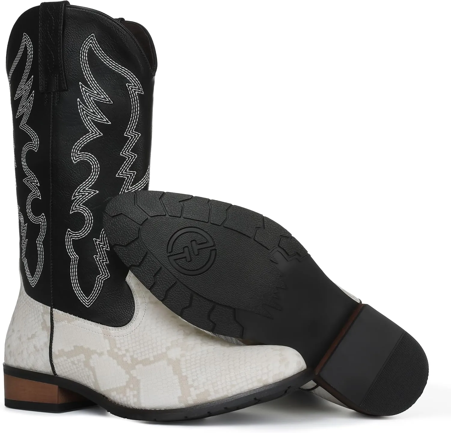 Lyrisiphy Cowboy Boots for Men Pointed Toe Pull On Boots Embroidered Western Boots Leather Boots Waterproof Work Boots Durable Safety Boots Stylish Boots Mens Boots Casual