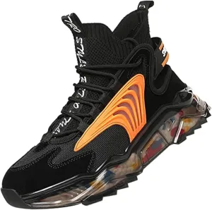 LZDZN Mens Basketball Shoes for Men Sneakers Men's High Top Running Trail Air Sports Athletic Male Walking Black Beige Grey Size Boys Women Man Boots