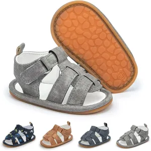 Meckior Baby Infant Boy Girl Sandals Newborn Non-Slip Soft Rubber Sole Sandals for Baby Boys Open-Toe Outdoor Casual Summer First Walkers Shoes