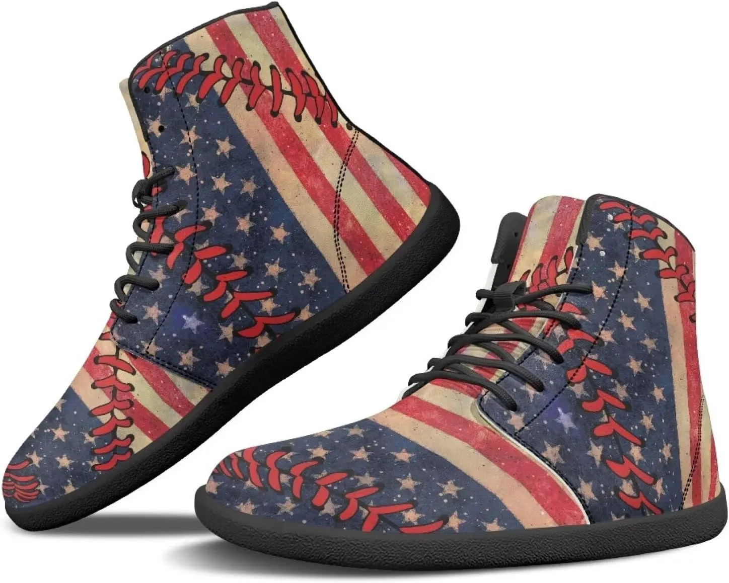 Men's Barefoot Shoes Wide Width Leather Shoes Women High Top Sneakers