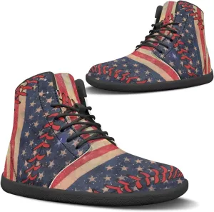 Men's Barefoot Shoes Wide Width Leather Shoes Women High Top Sneakers
