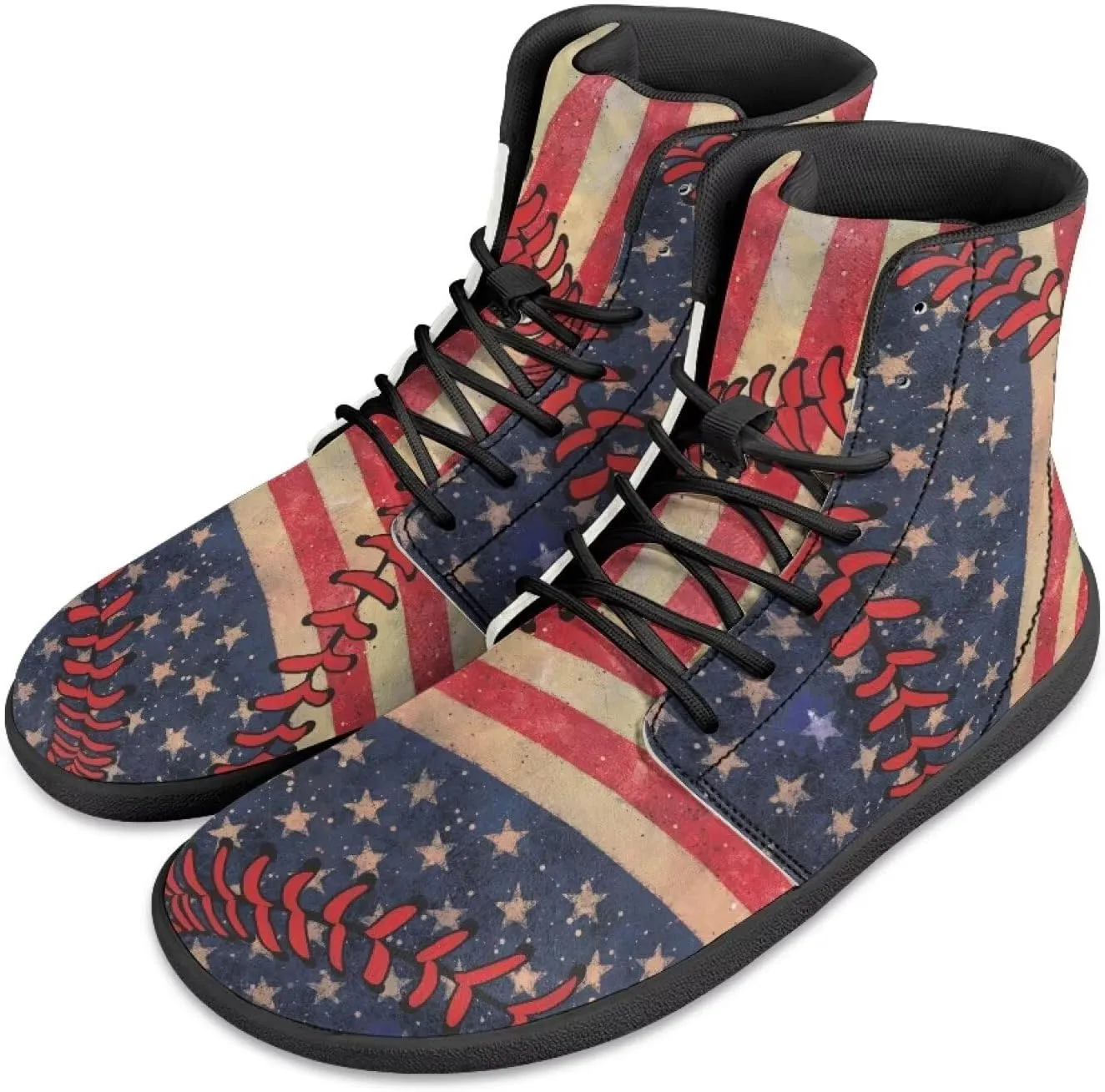Men's Barefoot Shoes Wide Width Leather Shoes Women High Top Sneakers