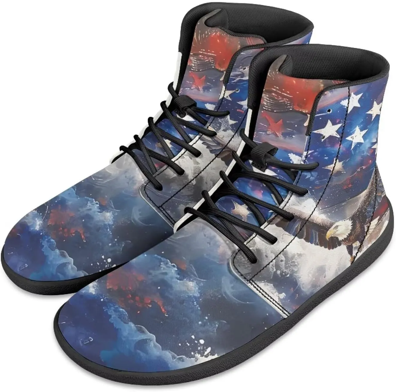 Men's Barefoot Shoes Wide Width Leather Shoes Women High Top Sneakers