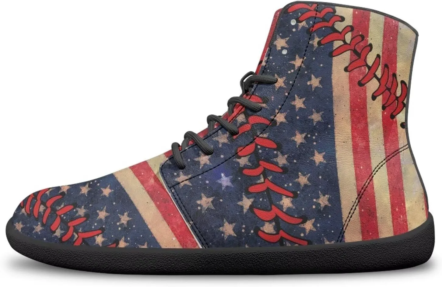 Men's Barefoot Shoes Wide Width Leather Shoes Women High Top Sneakers