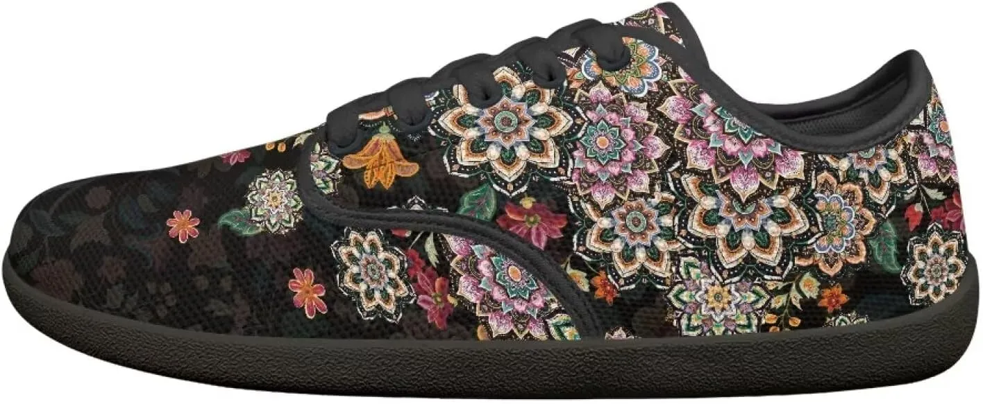 Mens Barefoot Skate Shoes Ethnic Style Women Wide Toe Box Sneakers