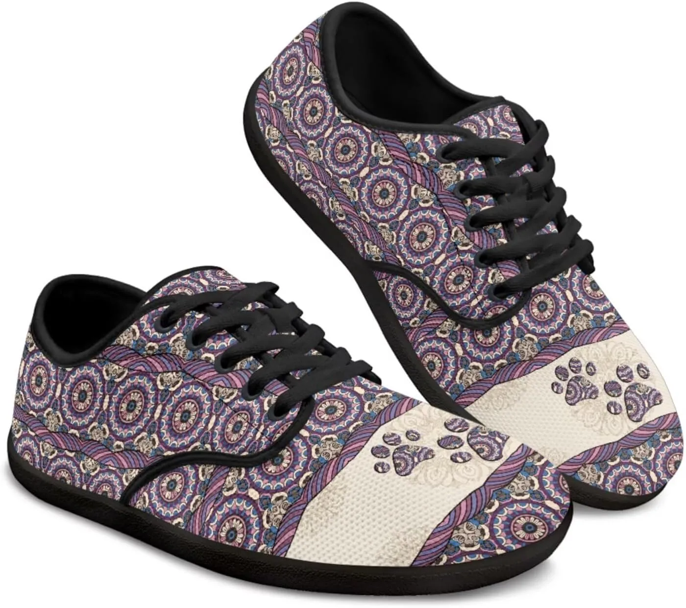 Mens Barefoot Skate Shoes Ethnic Style Women Wide Toe Box Sneakers