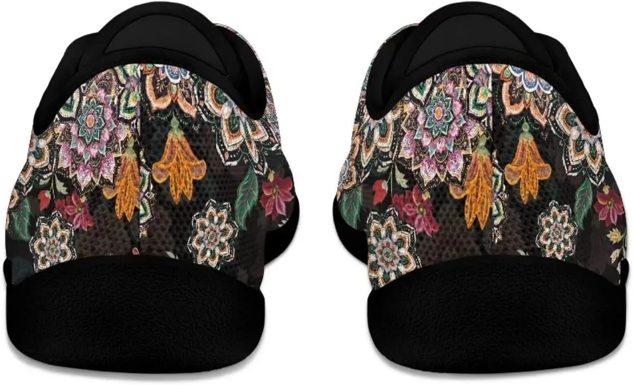 Mens Barefoot Skate Shoes Ethnic Style Women Wide Toe Box Sneakers
