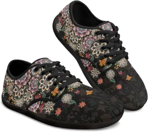 Mens Barefoot Skate Shoes Ethnic Style Women Wide Toe Box Sneakers