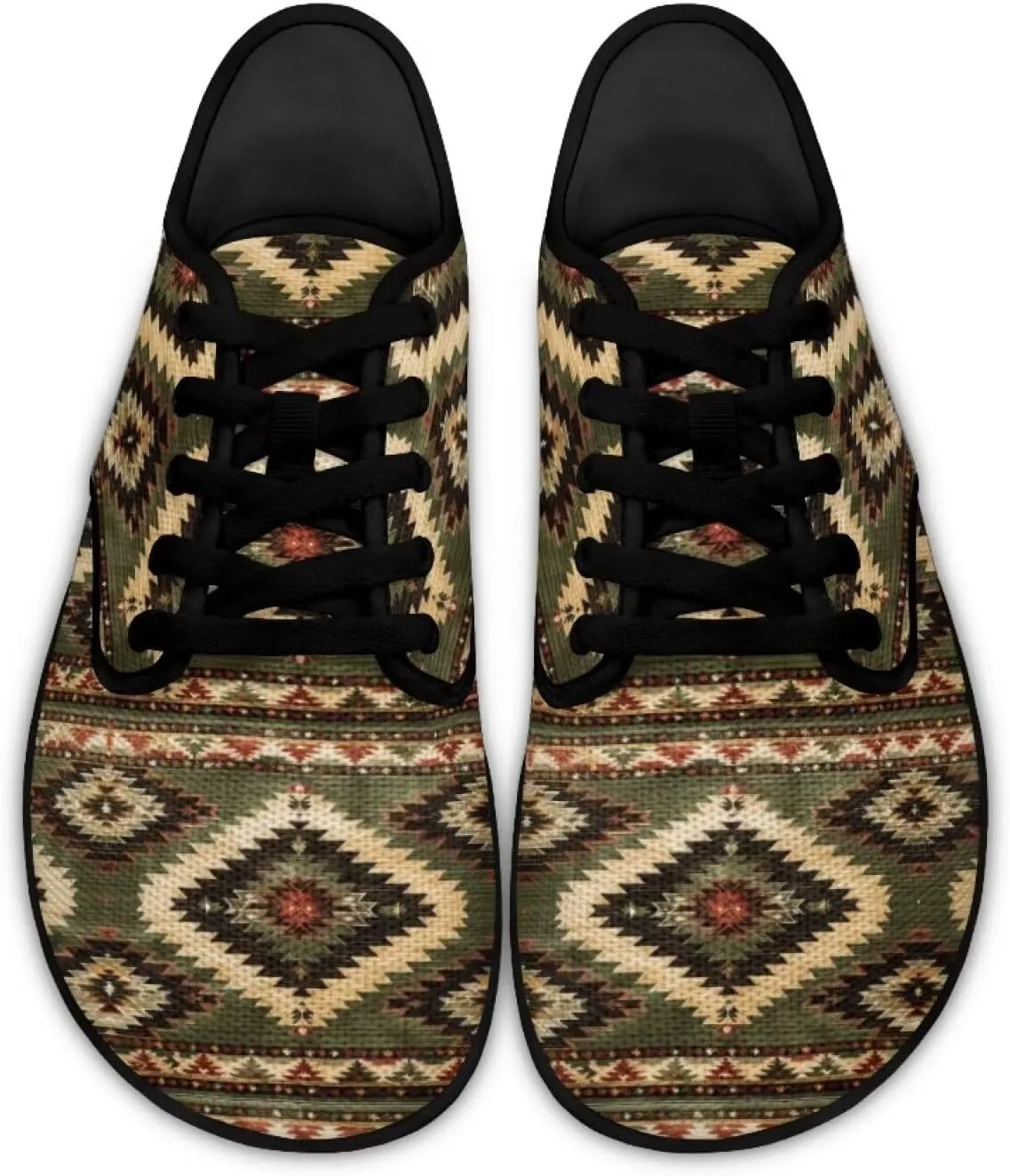 Mens Barefoot Skate Shoes Ethnic Style Women Wide Toe Box Sneakers