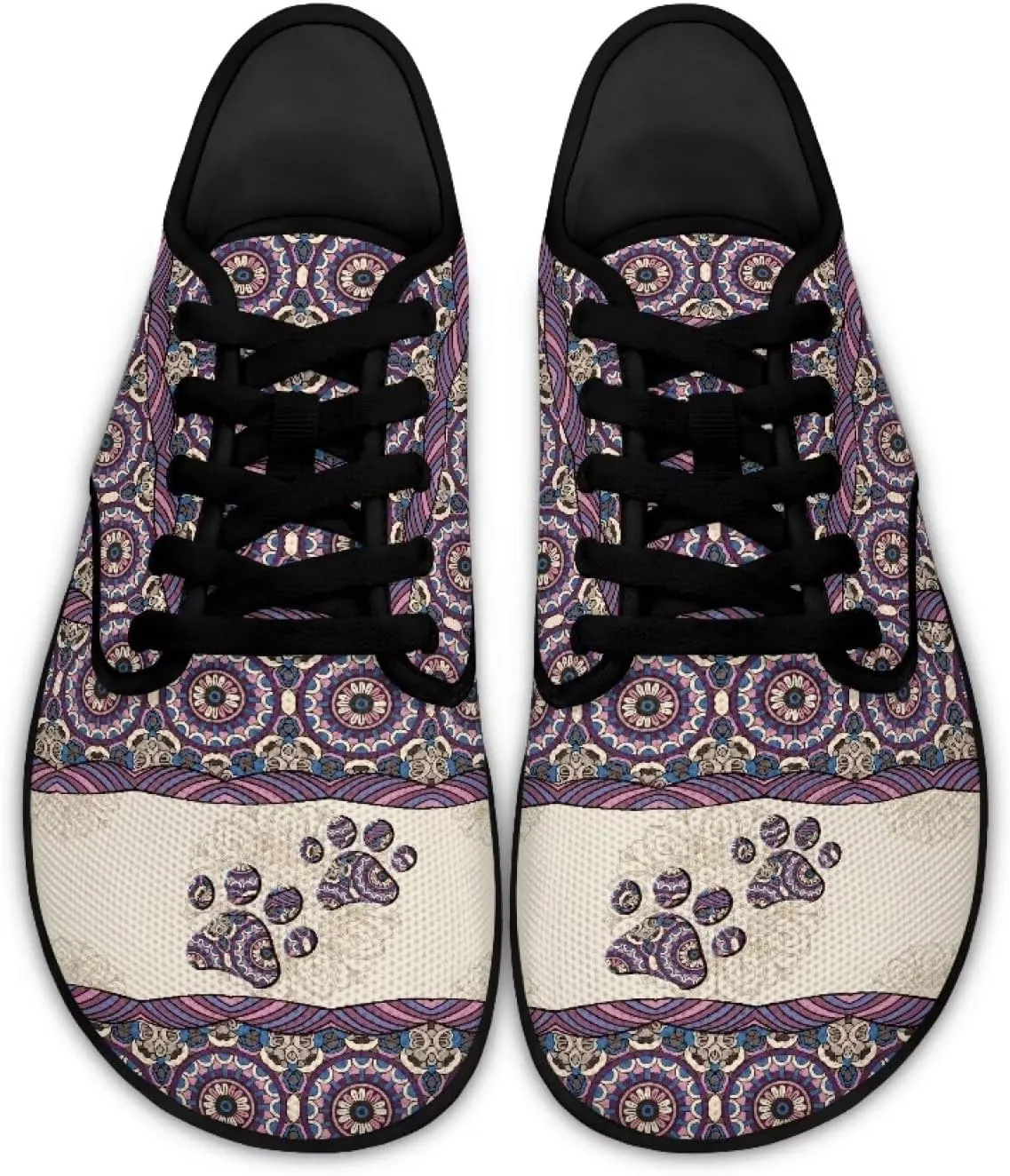 Mens Barefoot Skate Shoes Ethnic Style Women Wide Toe Box Sneakers