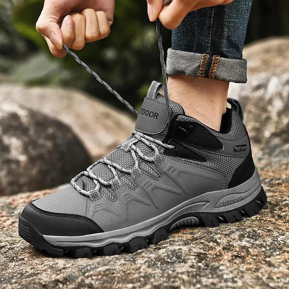 Men's Hiking Shoes Low-Top Trail Running Sneakers Breathable Mesh Travel Shoes Non-Slip Outdoor Trekking Boots