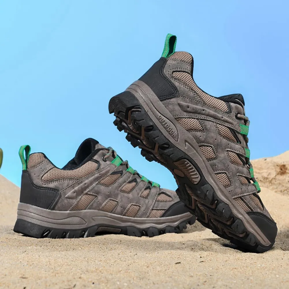 Men's Hiking Shoes Low-Top Trail Running Sneakers Breathable Mesh Travel Shoes Non-Slip Outdoor Trekking Boots