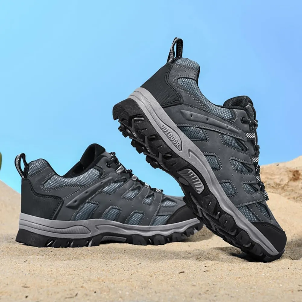 Men's Hiking Shoes Low-Top Trail Running Sneakers Breathable Mesh Travel Shoes Non-Slip Outdoor Trekking Boots