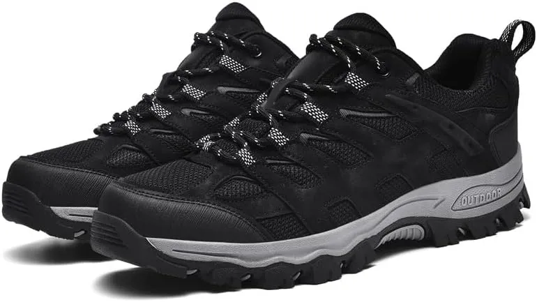 Men's Hiking Shoes Low-Top Trail Running Sneakers Breathable Mesh Travel Shoes Non-Slip Outdoor Trekking Boots