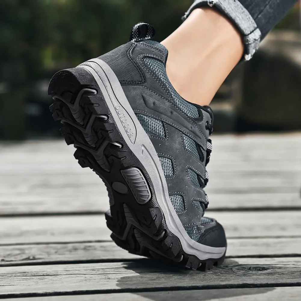 Men's Hiking Shoes Low-Top Trail Running Sneakers Breathable Mesh Travel Shoes Non-Slip Outdoor Trekking Boots